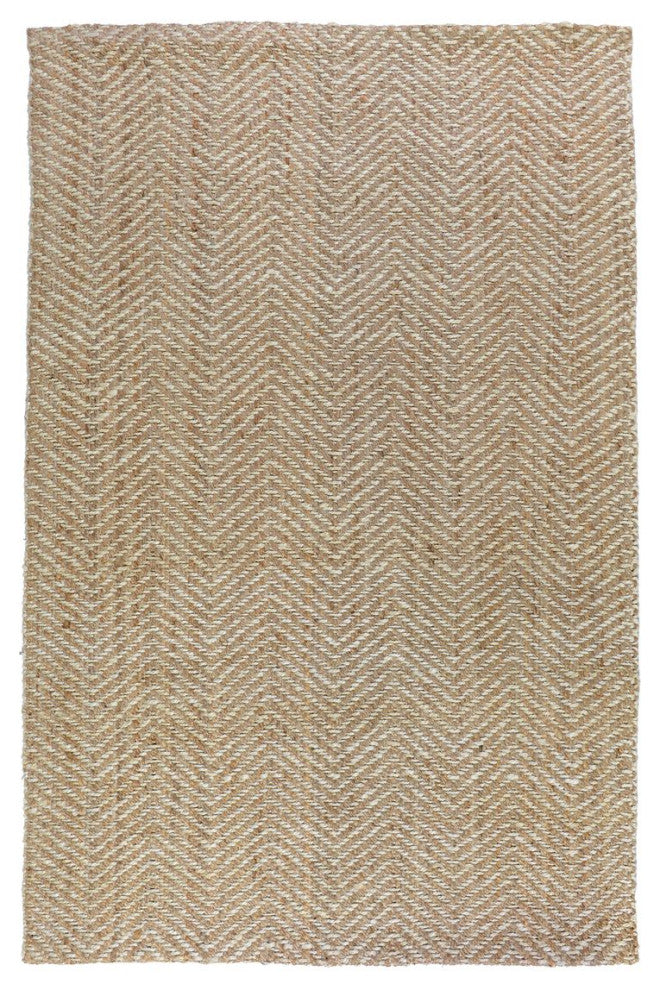 Classic Home Herringbone Natural/Ivory Rug, 9'x12'