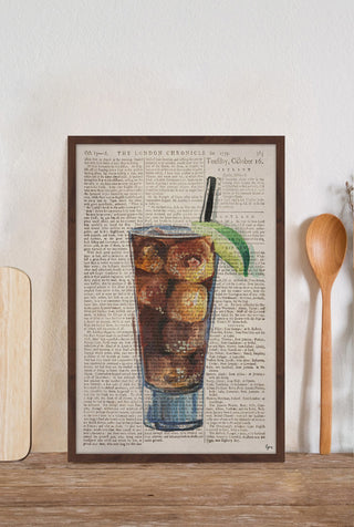 "Rum & Coke II" Framed Painting Print, 12"x18"