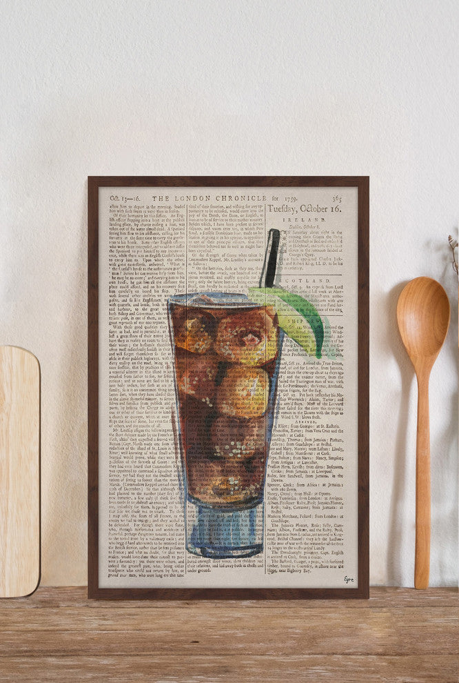 "Rum & Coke II" Framed Painting Print, 12"x18"