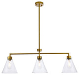 Mira 3-Light Brass Pendant