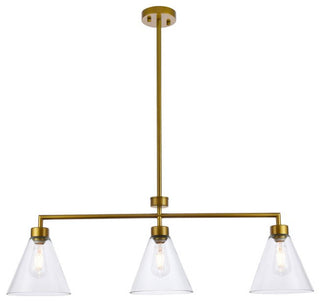 Mira 3-Light Brass Pendant