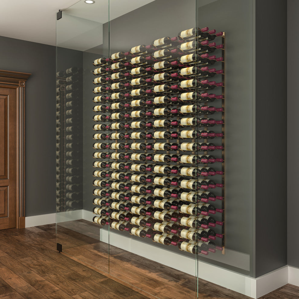 W Series Luxe Wine Rack 6 Wall Mounted Bottle Storage, Golden Bronze, 54 Bottles