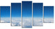 "Puffy Clouds Above View" Extra Large Wall Art Landscape, 5 Panels, 60"x32"