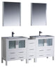 Torino 72" White Modern Double Sink Bathroom Vanity, Faucet FFT9151BN