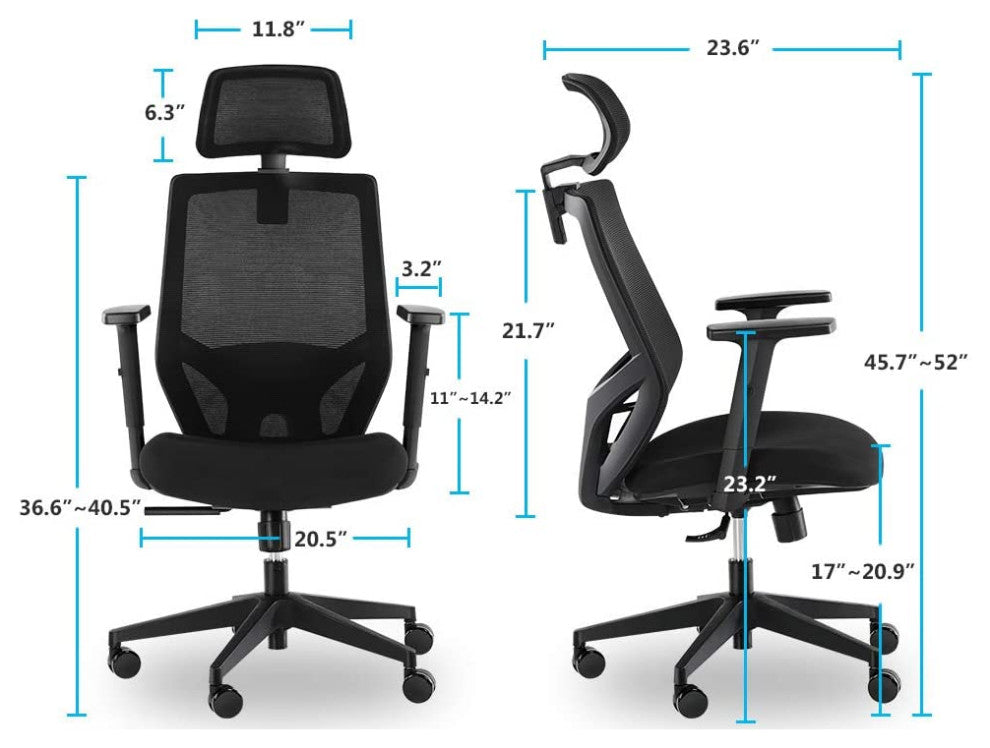 Modern Ergonomic Office Chair, Mesh  with Lumbar Support