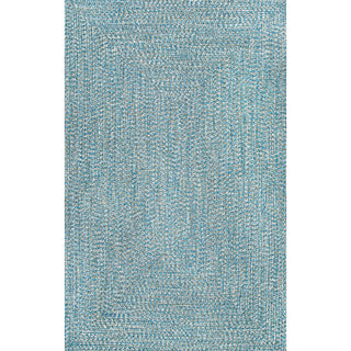 Nuloom Braided Lefebvre Indoor/Outdoor Area Rug, Aqua 6'x9'
