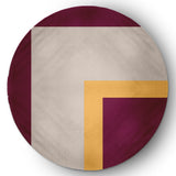 Bold Blocks Modern & Contemporary Chenille Area Rug, Maroon Red, 5' Round