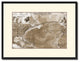 North Atlantic Telegraph Lines Stieler Vintage Sepia Map Canvas Print, 16"x21"