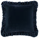 Stella Faux Silk Velvet Ruffled Euro Sham, 27" x 27", 1PC, Midnight Blue