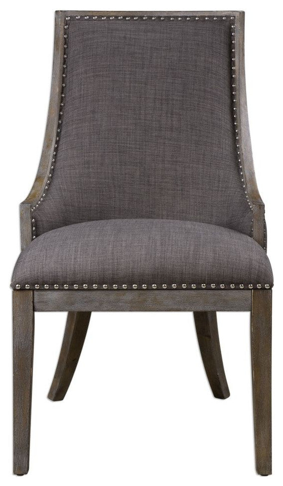 Uttermost Aidrian Charcoal Gray Accent Chair