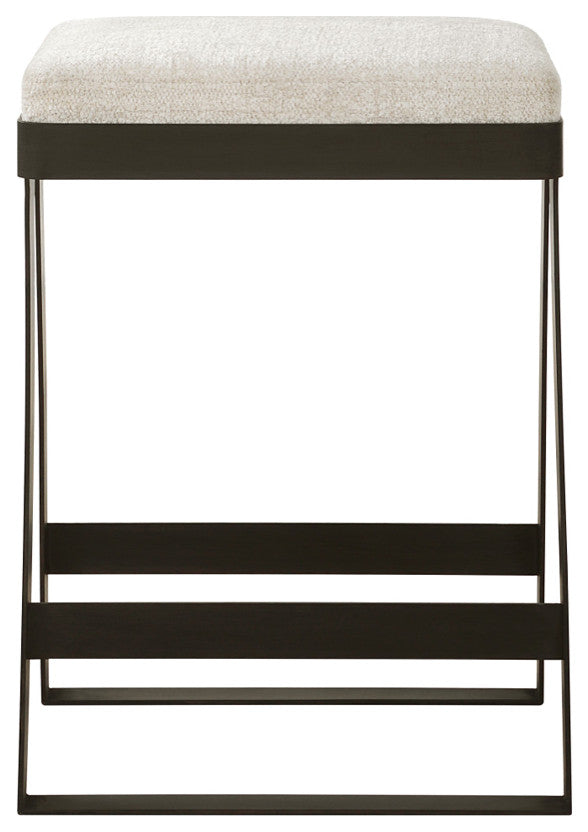 Uttermost Klismos Off-White Fabric Counter Stool