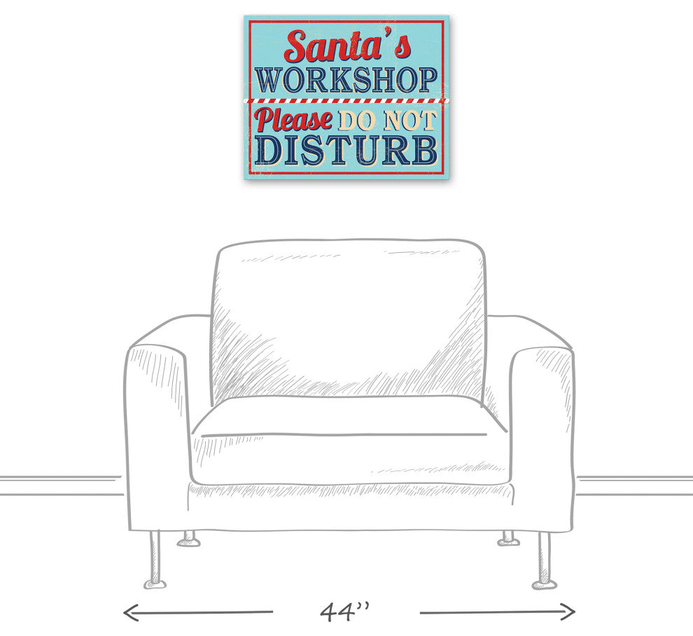 Midcentury Modern Santa's Workshop 16x20 Canvas Wall Art