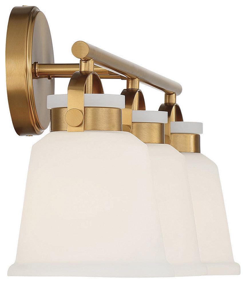 Kaden 3-Light Bathroom Vanity Light, Warm Brass