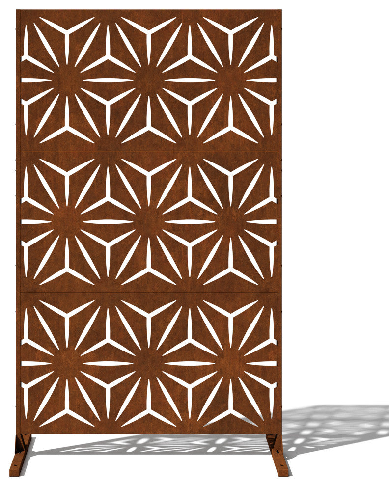 Alta Corten Steel Decorative Screen With Stand, Star
