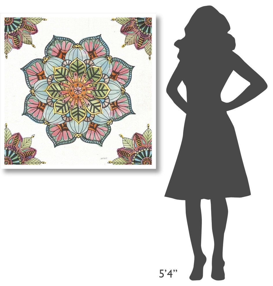 "Mandala Morning V" Digital Paper Print by Anne Tavoletti, 38"x38"