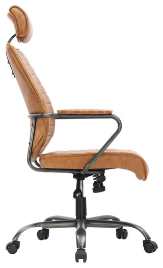 Executive Swivel Office Chair Cigare Tan Leather