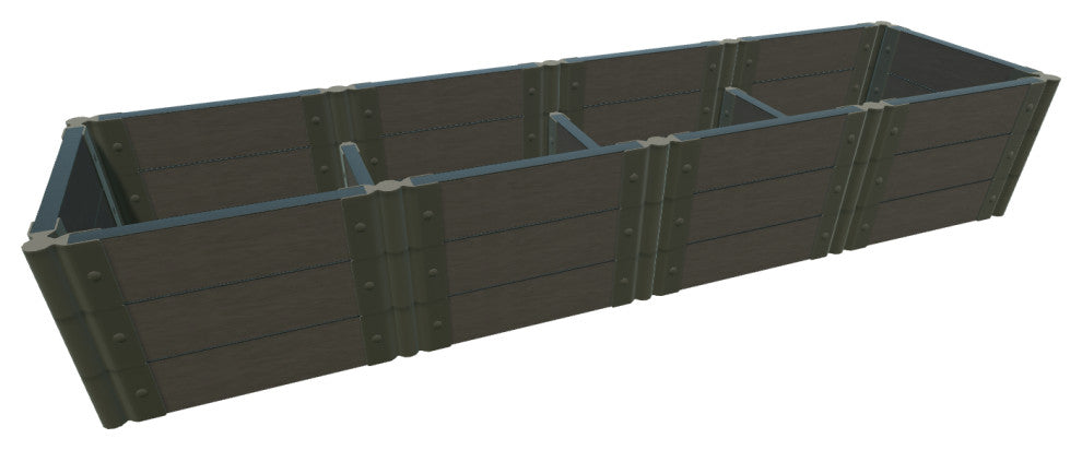 Weathered Wood 2" Tool Free, 2Ft: 2x8x16.5' Garden Raised Bed