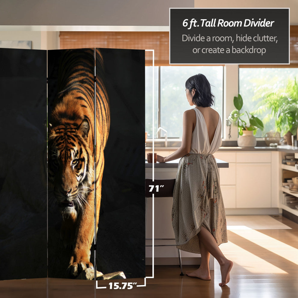 6' Tall Double Sided Tiger Room Divider