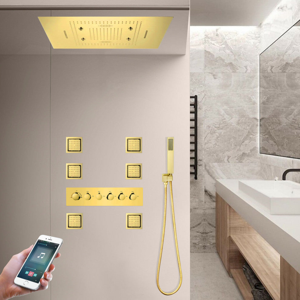 LED Mist Shower System, Jetted Body Sprays, Phone Control Light
