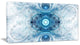 Light Blue Fractal Pattern, Abstract Wall Art Canvas, 32x16
