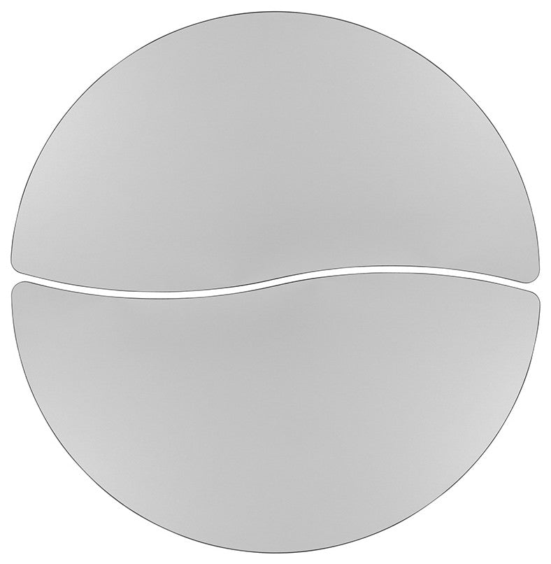2 Piece Mobile 60" Circle Wave Kids Adjustable Activity Table Set, Gray