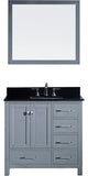 Caroline Avenue 36" Single Bathroom Vanity Set Gray, Granite Top