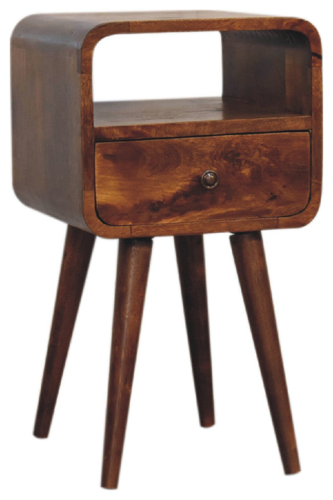 Mini Chestnut Curve Open Nightstand