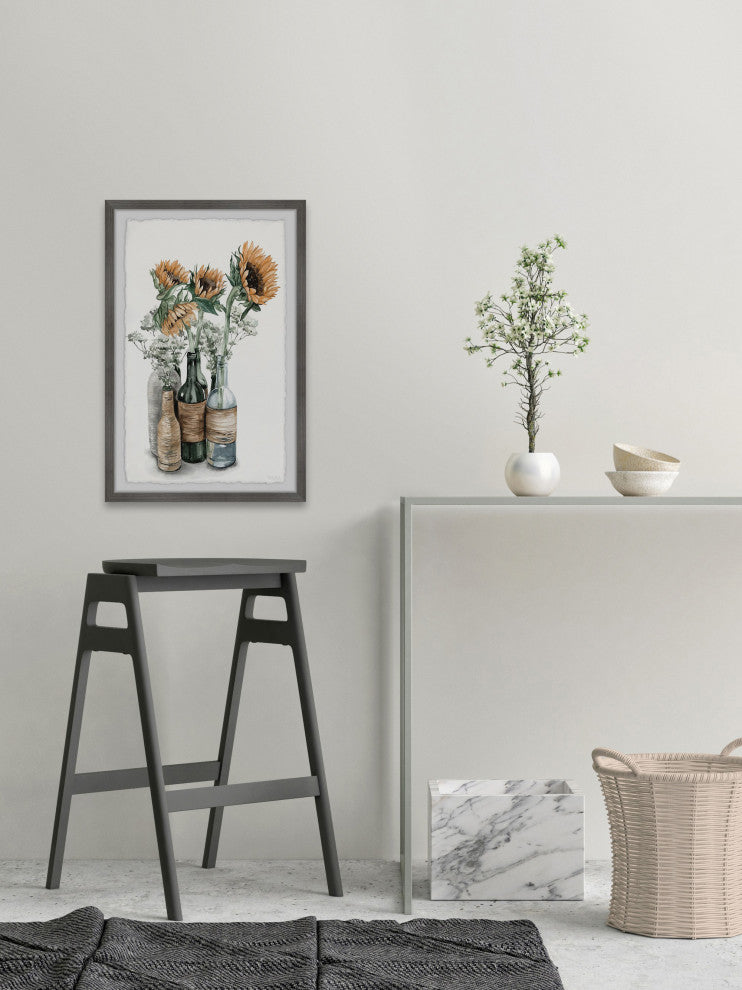"Sunflower Centerpiece" Framed Painting Print