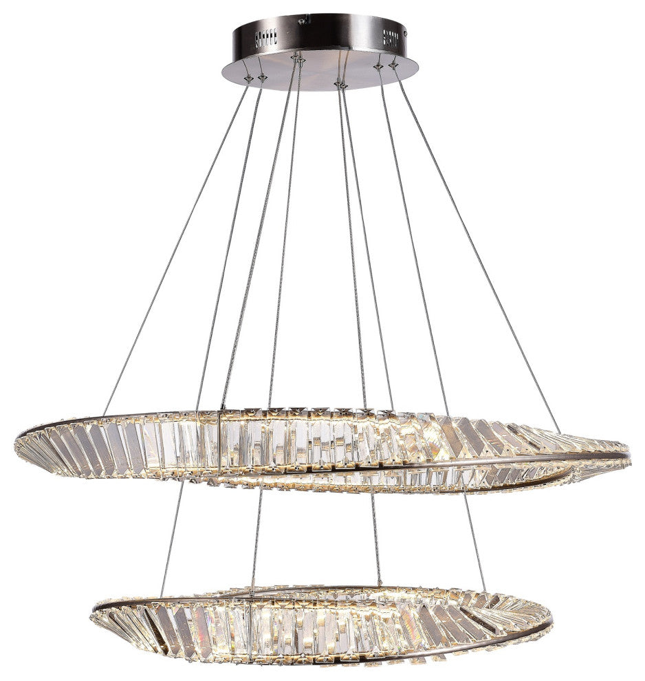 Stella LED Chandelier - 90W - Satin Nickel