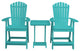 Poly Lumber Adirondack Chair with Arms, Aruba Blue, Counter Height