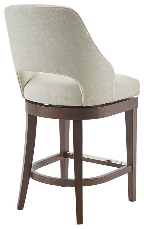 Madison Park Counter Stool Swivel Seat Upholstered Height Bar Stool, Cream
