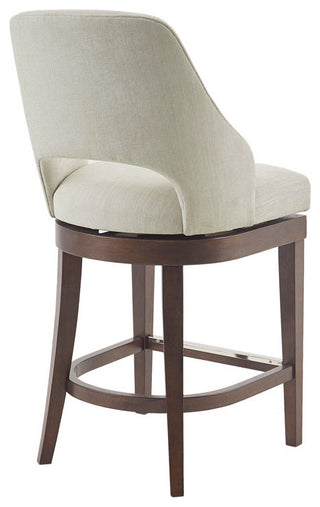 Madison Park Counter Stool Swivel Seat Upholstered Height Bar Stool, Cream