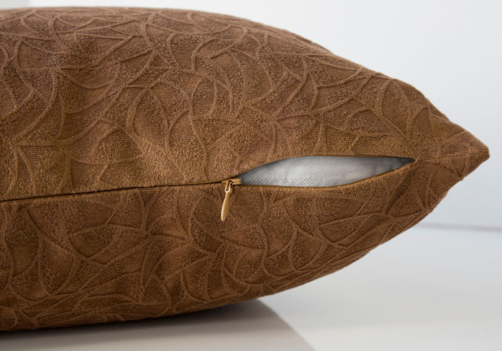 Pillows, Set of 2, 18x18 Square, Insert Included, Polyester, Brown