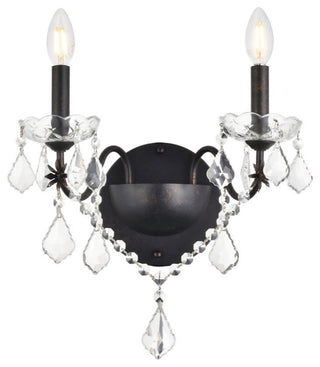 Elegant Lighting V2015W2/RC St. Francis 2 Light 15" Tall Wall - Dark Bronze