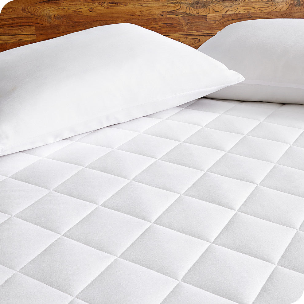 Bare Home Quilted Fitted Mattress Pad, Full