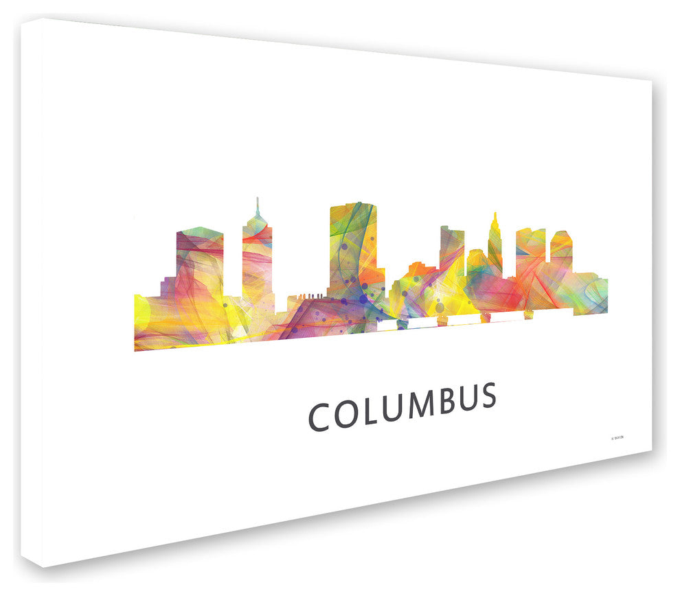 'Columbus Ohio Skyline Wb-1' Canvas Art, 19x12