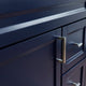37" Single Sink Vanity, Blue Finish With Gray Granite And Left Door/Left Sink