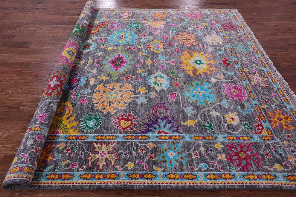 Handmade Turkish Oushak Wool Rug 8' 2" X 9' 11" - Q15719