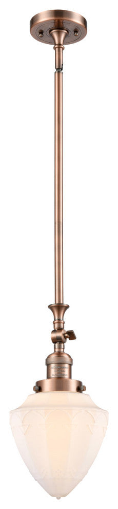 Innovations 206-AC-G661-7 1 Light Mini Pendant, Antique Copper