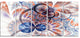 Gold Symmetrical Fractal Flower, Abstract Canvas Art Print, 60"x28", 5 Panels