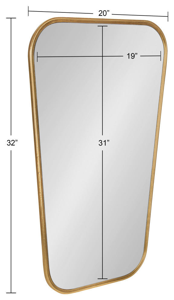 Caskill Framed Cowbell Wall Mirror, Gold, 20x32