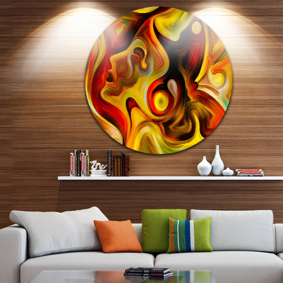 Butterfly'S Emotions, Abstract Large Disc Metal Wall Art, 11"