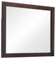Trimmed Mirror With Solid Wooden Frame Brown