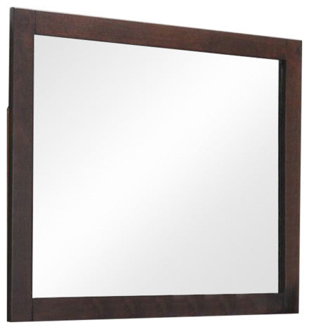 Trimmed Mirror With Solid Wooden Frame Brown