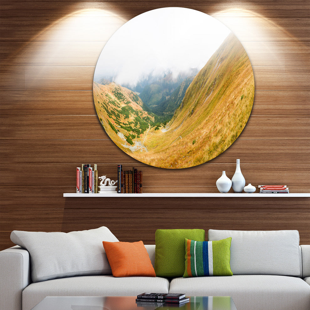View From Volovec At Tatras, Landscape Large Disc Metal Wall Art, 23"