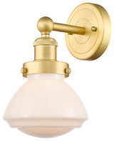 Olean 1-Light 7" Sconce, Satin Gold Finish, Matte White Shade