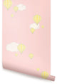 Hot Air Balloon Peel and Stick Vinyl Wallpaper, Pink, 24"w X 60"h