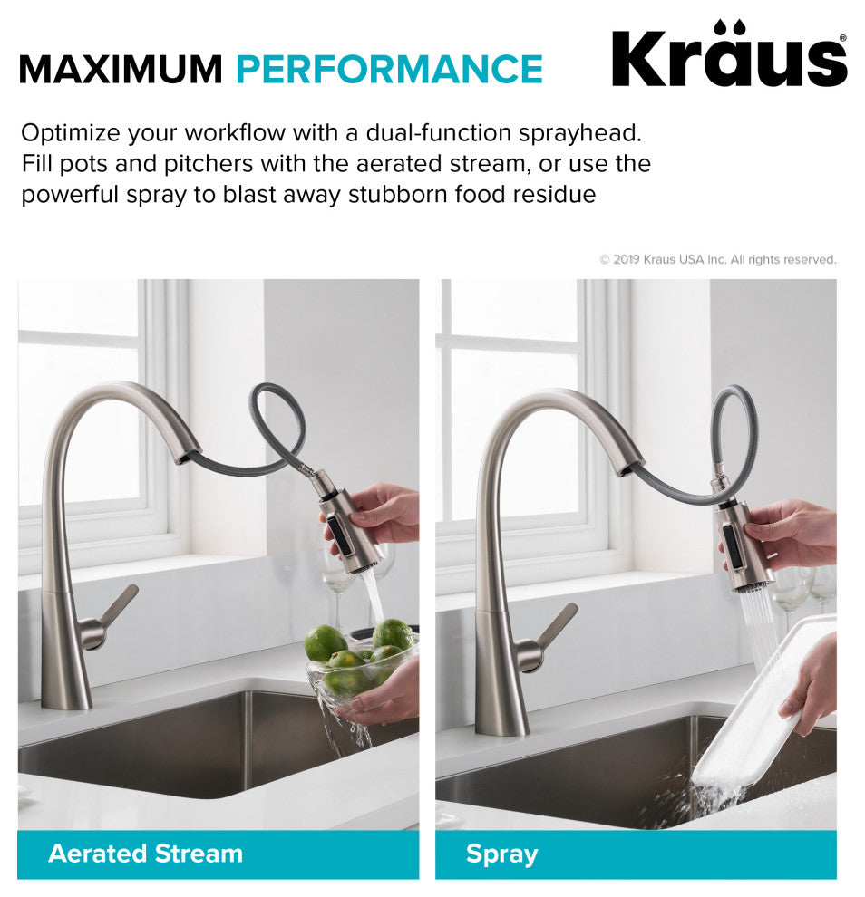 Nolen Pull-Down 1-Hole Kitchen Faucet Spot Free Stainless