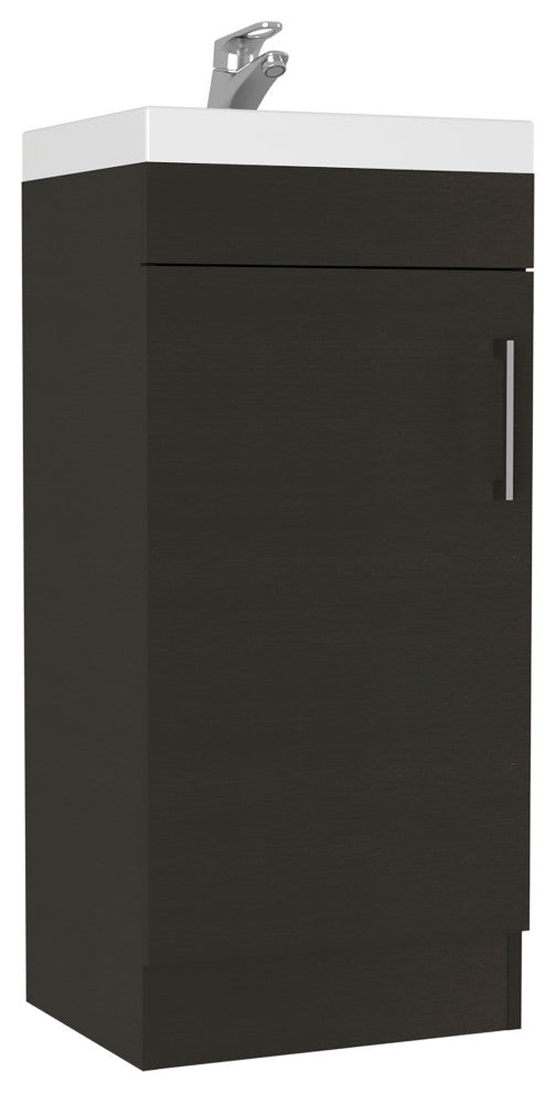 DEPOT E-SHOP Sevilla Bathroom Vanity Sink with Metal Handles, Black