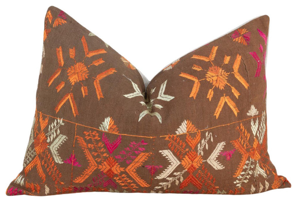 Chavi Antique Indian Folk Lumbar Pillow